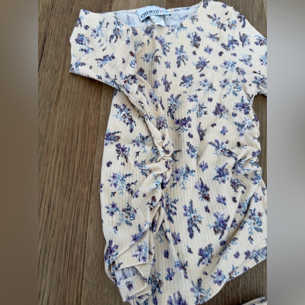 💛Girls Yellow Floral Ribbed Matching Set✨ Small - Picture 4 of 6